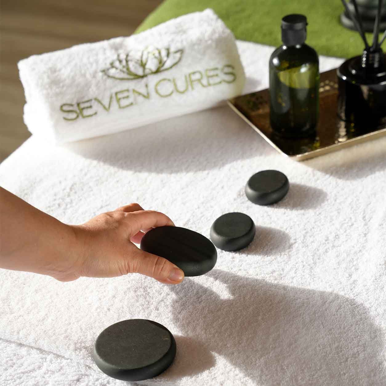Seven Cures home massage setup in Riyadh